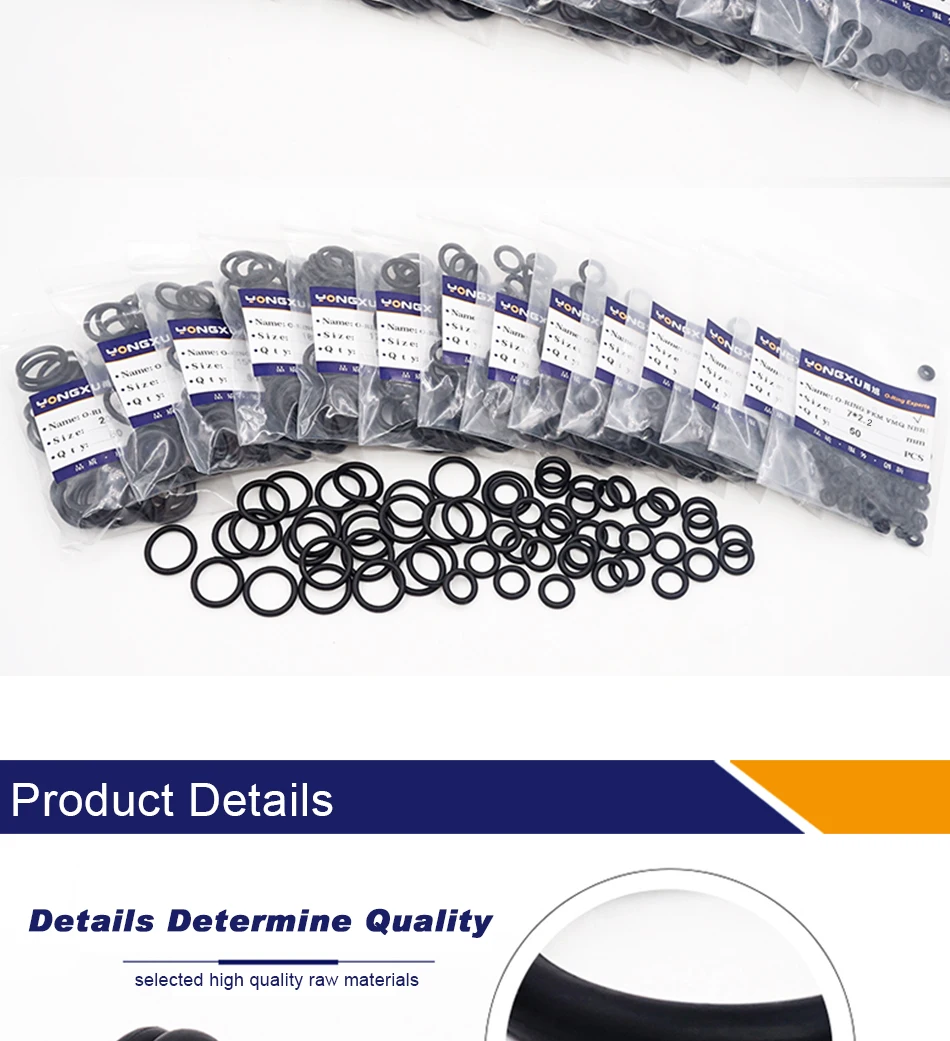 CS 2.2/2.5/3mm O-ring Thickness Cross Section NBR Nitrile Rubber Sealing Gasket Rubber Washer Ring Wholesale In Specifications