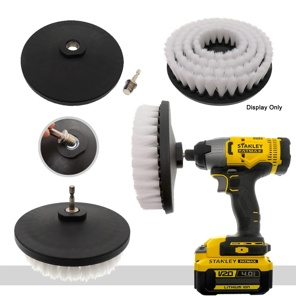 6 Inch Electric Hollow Scrubber Cleaning Brush For Carpet Glass Car Tires Shower Tile Bathroom and Kitchen Surface with Adapter