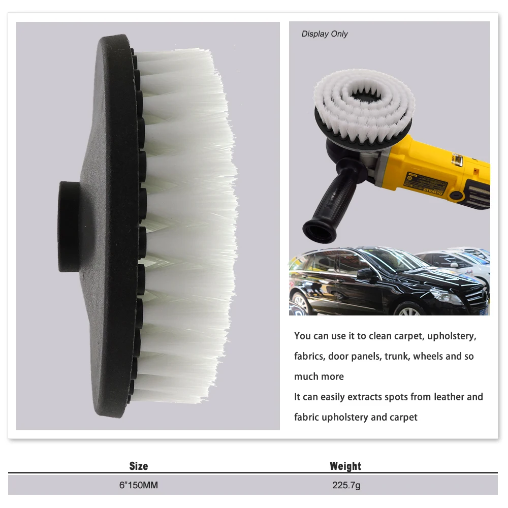 6 Inch Electric Hollow Scrubber Cleaning Brush For Carpet Glass Car Tires Shower Tile Bathroom and Kitchen Surface with Adapter