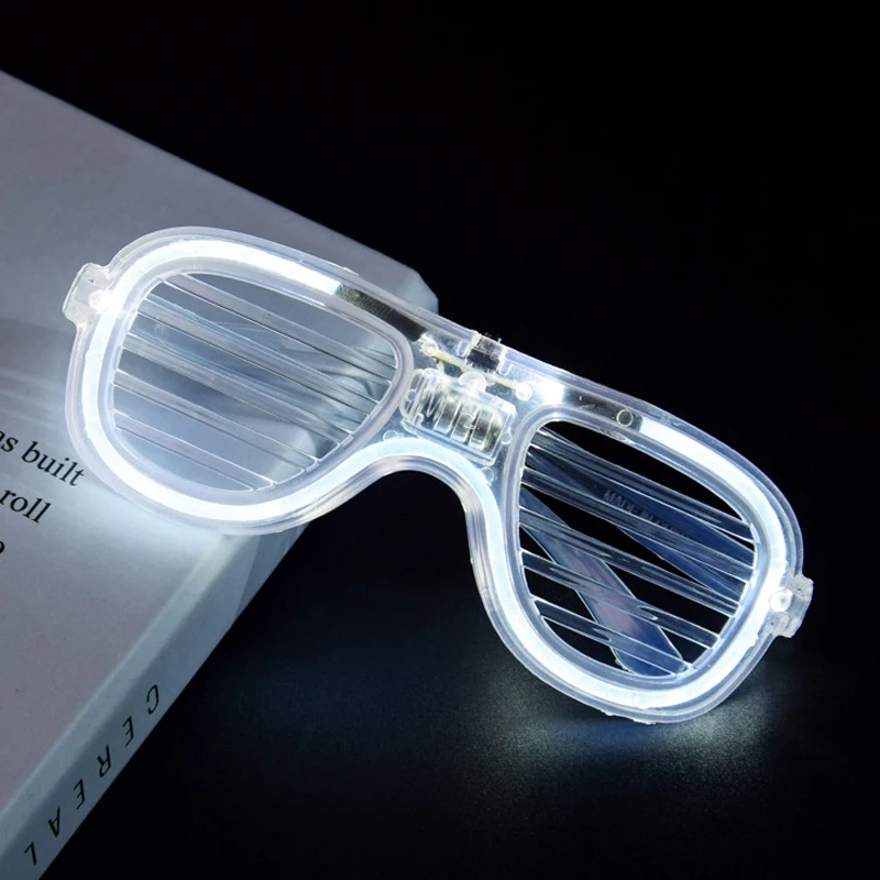 Christmas LED Blinds Glasses Party Luminous Light Up Rave Costume Decor