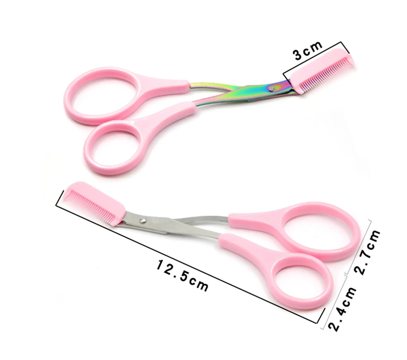 Eyebrow Trimmer Scissor with Comb Facial Eyelash Hair Removal Grooming Shaping Eyebrow Shaver Cosmetic Makeup Accessories Eyebr