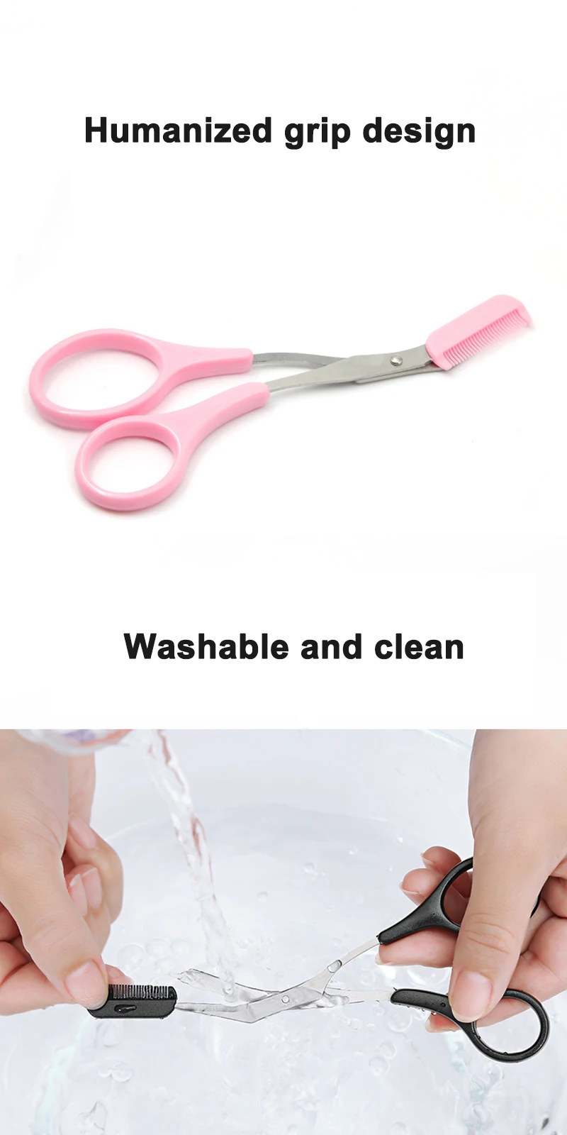 Eyebrow Trimmer Scissor with Comb Facial Eyelash Hair Removal Grooming Shaping Eyebrow Shaver Cosmetic Makeup Accessories Eyebr