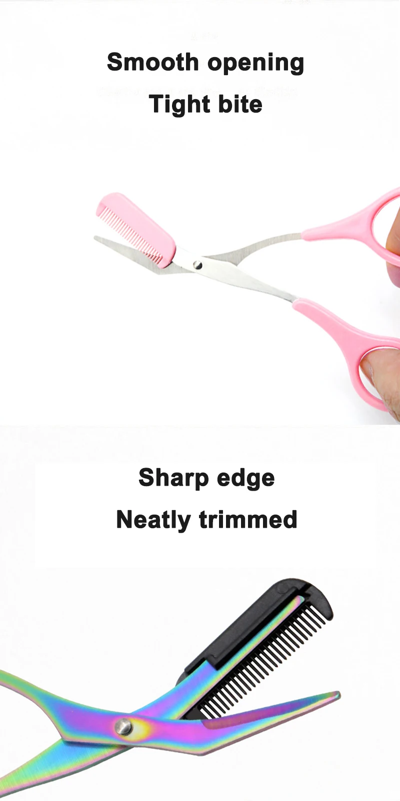 Eyebrow Trimmer Scissor with Comb Facial Eyelash Hair Removal Grooming Shaping Eyebrow Shaver Cosmetic Makeup Accessories Eyebr