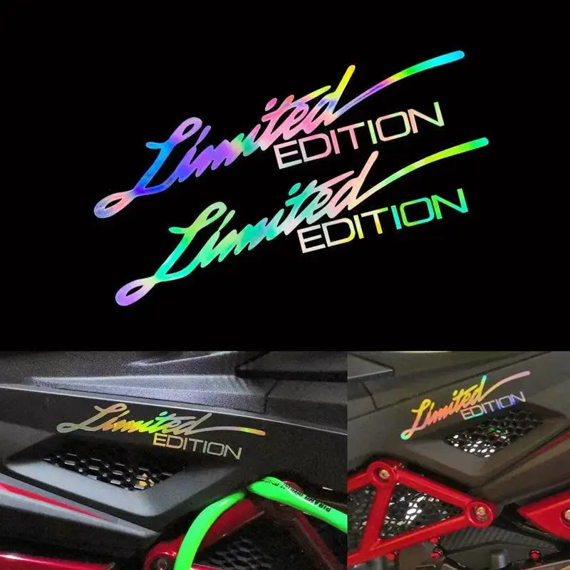 2Pcs Limited Edition Stickers Car Motorcycle Refit Reflective Decals for YAMAHA Honda Suzuki BMW Lada Toyota Chevrolet Hyundai