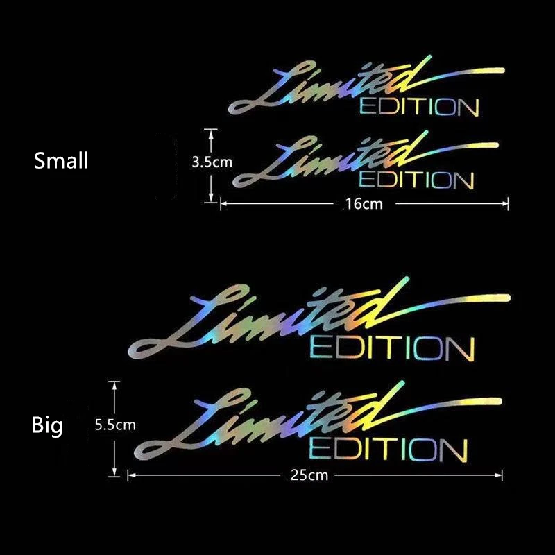 2Pcs Limited Edition Stickers Car Motorcycle Refit Reflective Decals for YAMAHA Honda Suzuki BMW Lada Toyota Chevrolet Hyundai