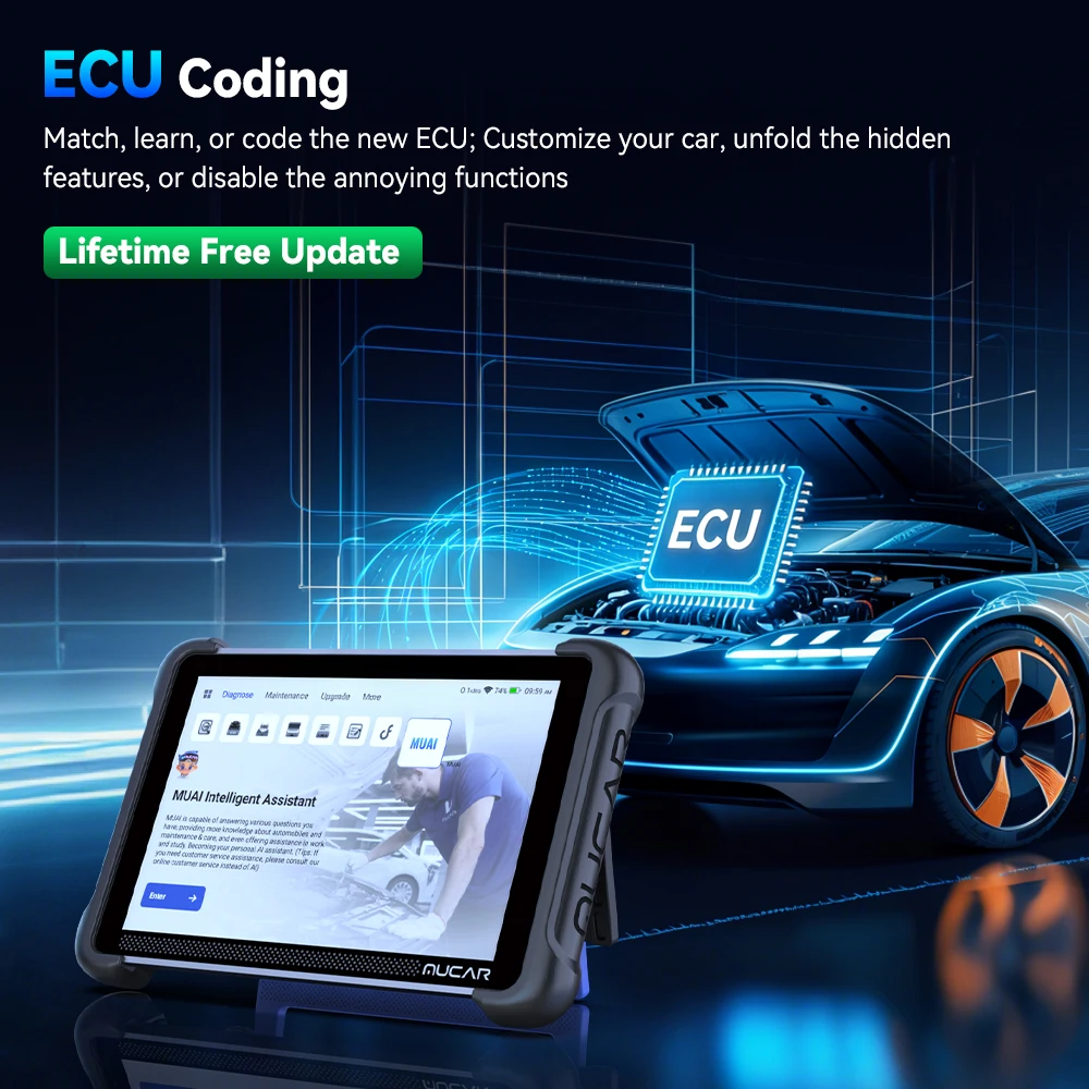 MUCAR 892BT Pro AI OBD2 Scanner Topology Map All System Diagnosis 35 Reset ECU Coding, J2534 /CAN FD/DoIP Lifetime Free Update
