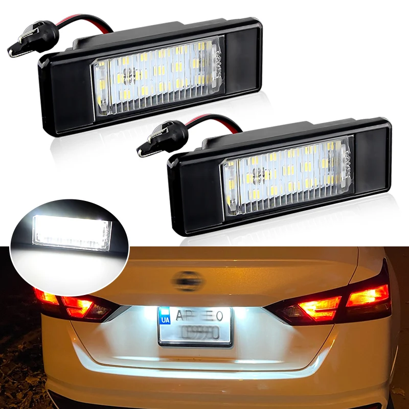 2Pcs Error Free Xenon White LED License Plate light For Infiniti Q50 Nissan Primera P12 NV200 Pathfinder R51 Versa Qashqai J10