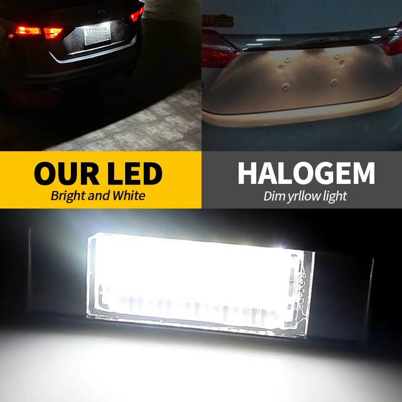 2Pcs Error Free Xenon White LED License Plate light For Infiniti Q50 Nissan Primera P12 NV200 Pathfinder R51 Versa Qashqai J10