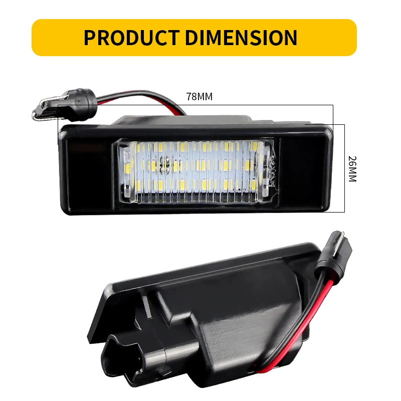 2Pcs Error Free Xenon White LED License Plate light For Infiniti Q50 Nissan Primera P12 NV200 Pathfinder R51 Versa Qashqai J10