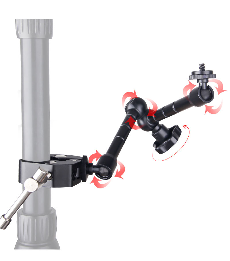 11 Inch Adjustable Friction Articulating Magic Arm + Super Clamp for SLR LCD Monitor LED Flash Light Studio Camera Accessories