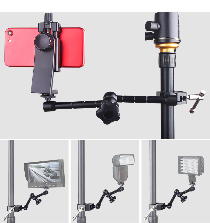 11 Inch Adjustable Friction Articulating Magic Arm + Super Clamp for SLR LCD Monitor LED Flash Light Studio Camera Accessories