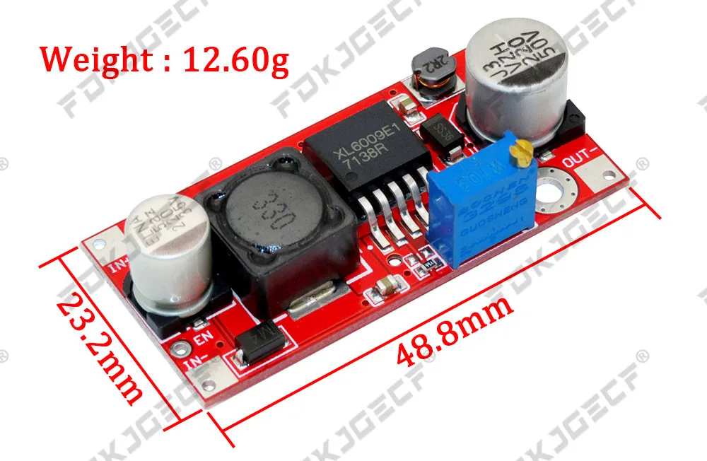 XL6009 4A Boost Converter Step Up Adjustable 15W 5-32V to 5-50V DC-DC Power Supply Module High Performance Low Ripple