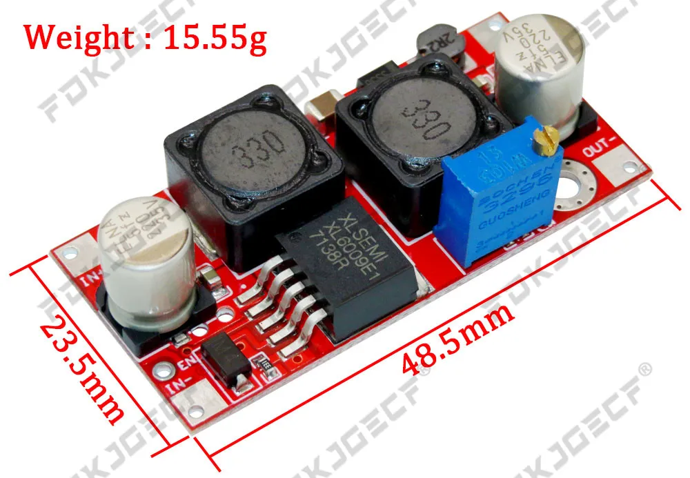 XL6009 4A Boost Converter Step Up Adjustable 15W 5-32V to 5-50V DC-DC Power Supply Module High Performance Low Ripple