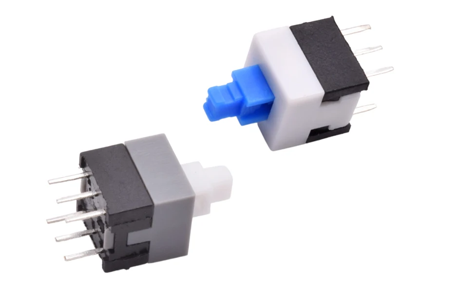 10pcs PCB Tact Tactile Micro Mini Latching Push Button On Off Self Lock UnLock Switch DIP 6 Pin Cap 5.8*5.8/7*7/8*8/8.5*8.5mm