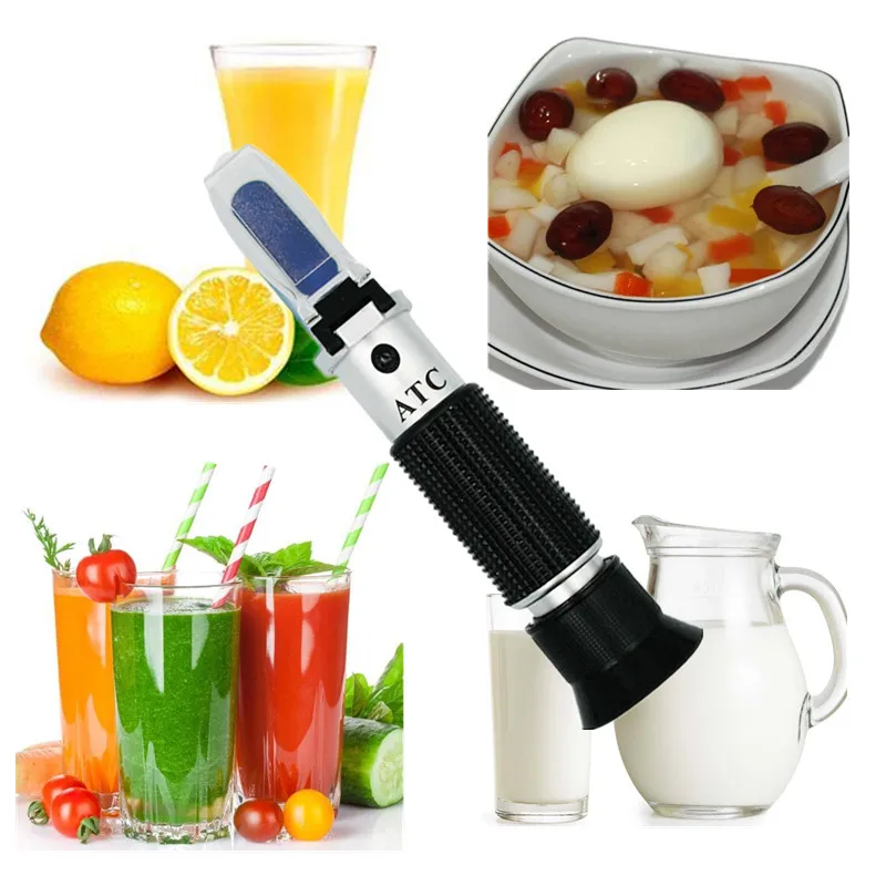 ATC Handheld Refractometer 0‑90% Brix Optical Sugar Detector Fruit Sauce Concentration Measuring Tool With Box