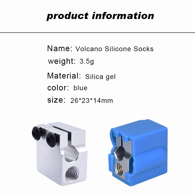 Creativity 3D Printer Part Volcano Silicone Socks for Sidewinder X1 Genius Volcano Heat Block J-Head Hotend Extruder Block Cover