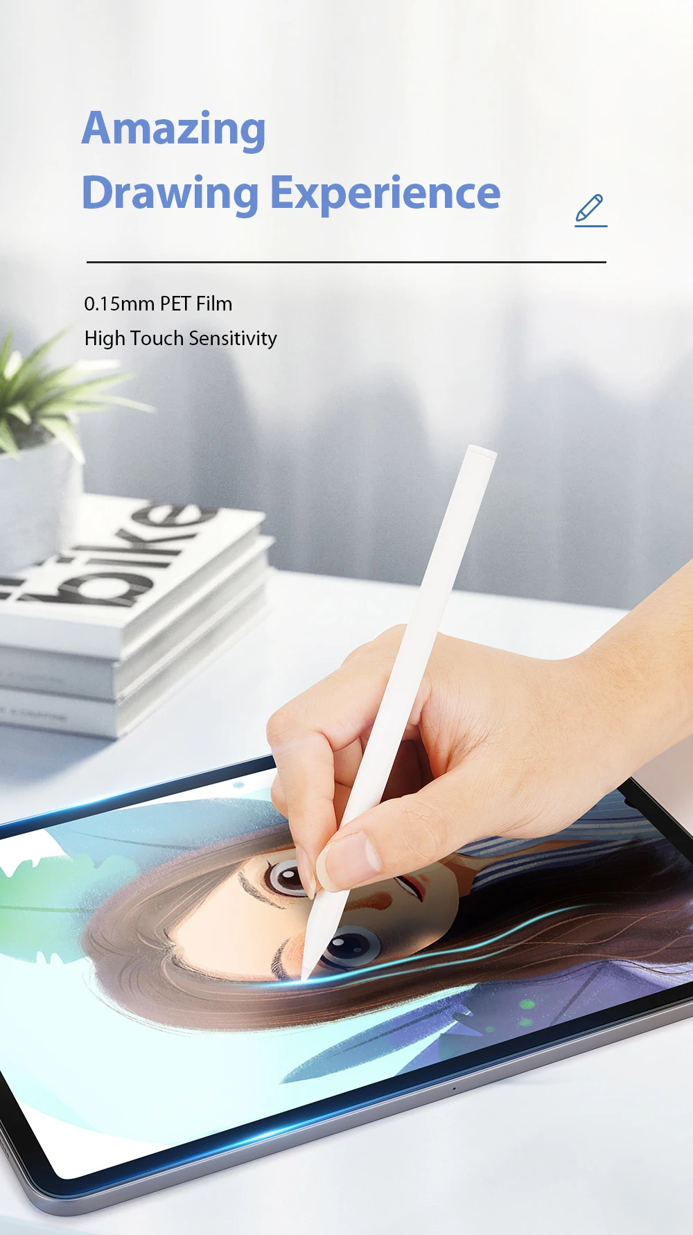 2Pcs iPad Paper Feel Screen Protector for Apple iPad Air11 13 M3 M2 A16 2025 iPad Pro 11 10.2 7/8/9th 10th Gen Air 2 3 4 5 10.9