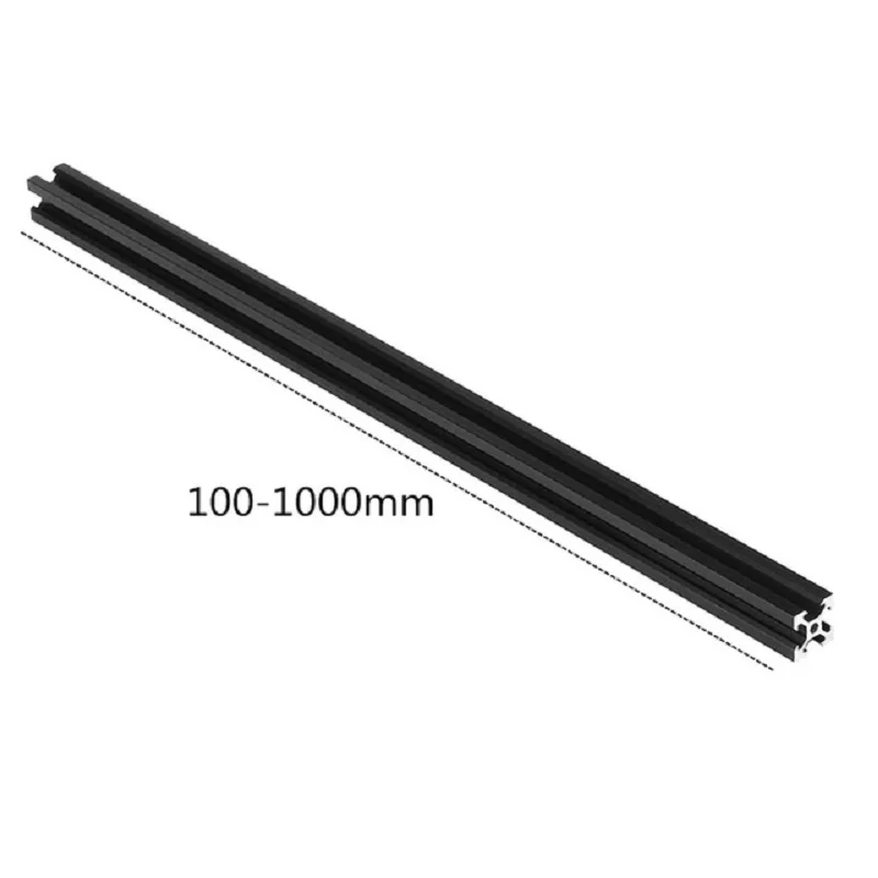 1PC Black 2020 V-Slot European Standard Anodized Aluminum Profile Extrusion 100mm-800mm Length Linear Rail for CNC 3D Printer