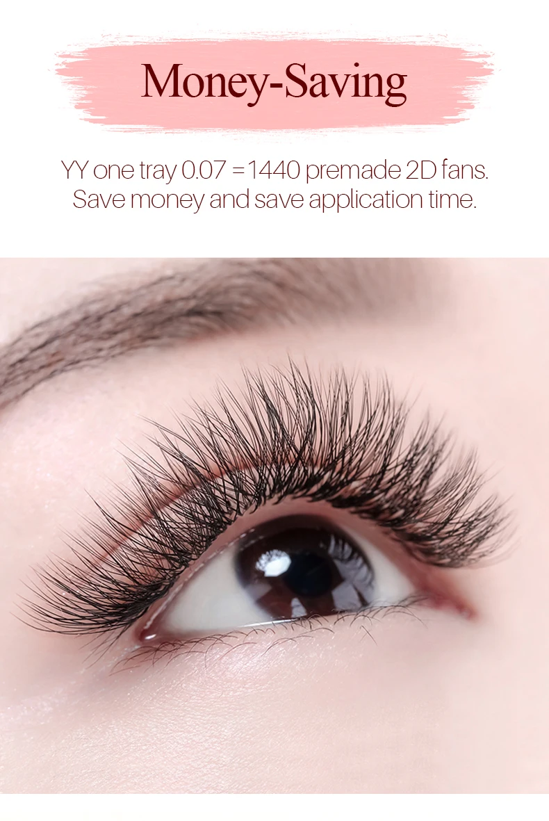 SONG LASHES New Premade Fans YY Shape Black Brown Eyelash Extension Two Tips C/D Curl High Quality Fans
