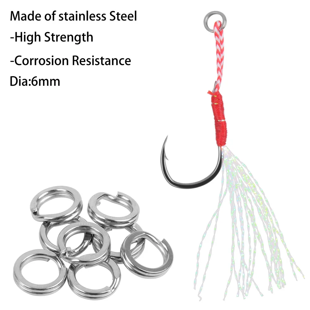 50Pcs Assist Hooks for Slow Jigging Metal Jig Barbed Hook Tying Up Fishhook With Teaser Feather Saltwater Fishing Hook Set