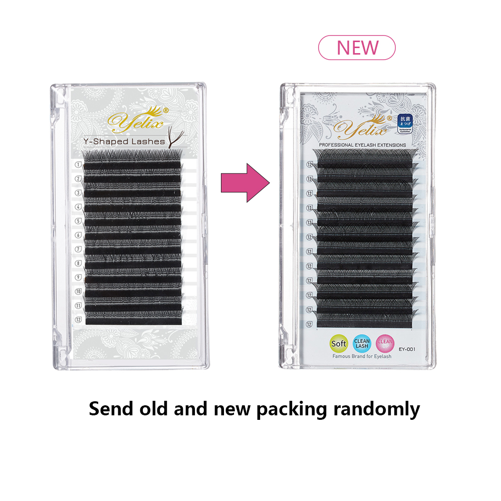 Yelix Y Shape Eyelashes 0.03/0.05/0.07 Eyelash Extension YY Lashes Natural Soft Individual Eyelashes Premade Fans