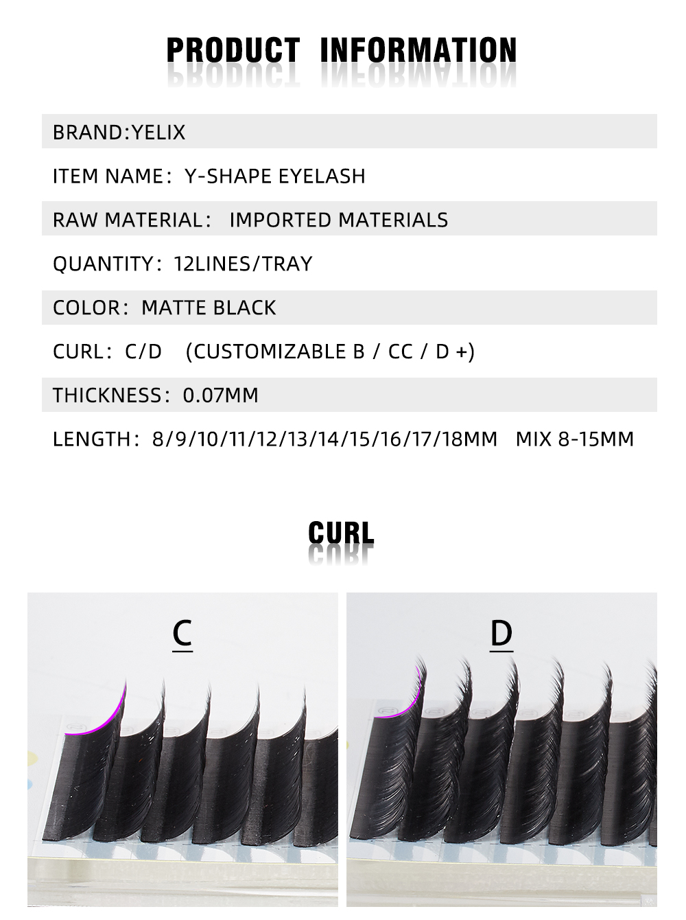 Yelix Y Shape Eyelashes 0.03/0.05/0.07 Eyelash Extension YY Lashes Natural Soft Individual Eyelashes Premade Fans
