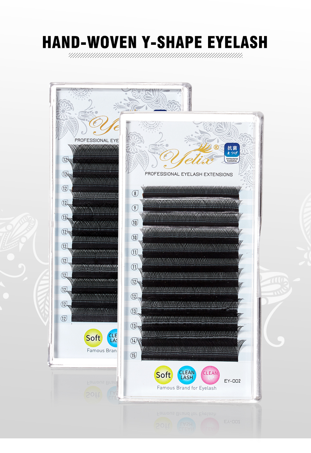 Yelix Y Shape Eyelashes 0.03/0.05/0.07 Eyelash Extension YY Lashes Natural Soft Individual Eyelashes Premade Fans
