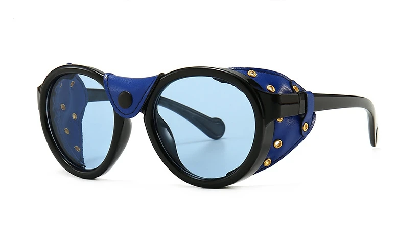 46311 Steam Punk Oval Windproof Goggle Sunglasses Vintage Men Women Shades UV400 Vintage Glasses
