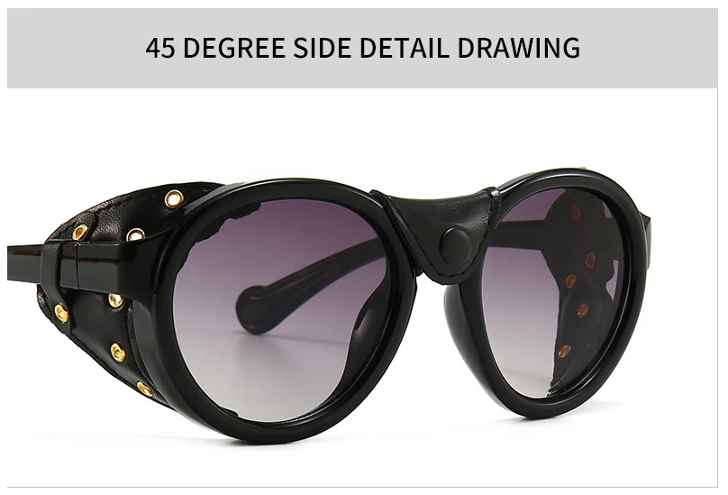 46311 Steam Punk Oval Windproof Goggle Sunglasses Vintage Men Women Shades UV400 Vintage Glasses