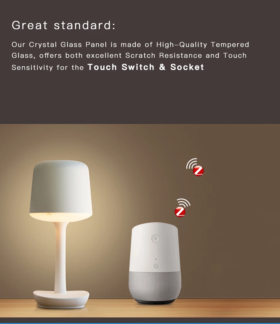 BSEED Tuya Zigbee Smart Switch 1/2/3Gang 1/2/3Way No Neutral Wall Touch Switch Smart Home Control EU Power Socket Without Wifi