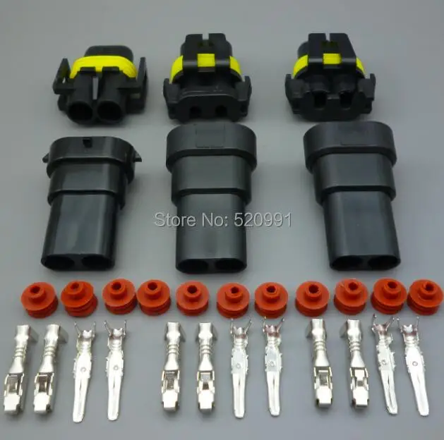 shhworldsea 2sets 2pin waterproof 9006 H11 9005 HB3 HB4 Headlight Fog Light Connector Plug Cable Socket Connector Repair Kit