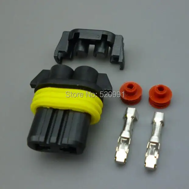 shhworldsea 2sets 2pin waterproof 9006 H11 9005 HB3 HB4 Headlight Fog Light Connector Plug Cable Socket Connector Repair Kit