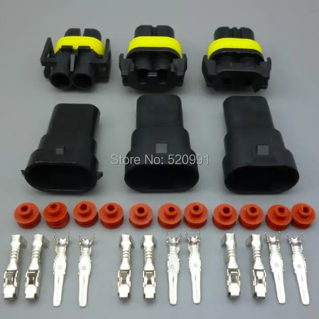 shhworldsea 2sets 2pin waterproof 9006 H11 9005 HB3 HB4 Headlight Fog Light Connector Plug Cable Socket Connector Repair Kit