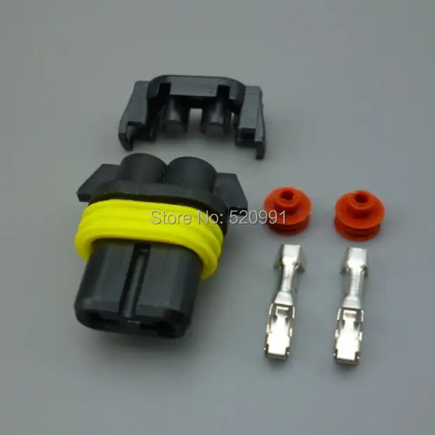 shhworldsea 2sets 2pin waterproof 9006 H11 9005 HB3 HB4 Headlight Fog Light Connector Plug Cable Socket Connector Repair Kit