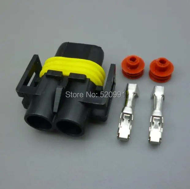 shhworldsea 2sets 2pin waterproof 9006 H11 9005 HB3 HB4 Headlight Fog Light Connector Plug Cable Socket Connector Repair Kit
