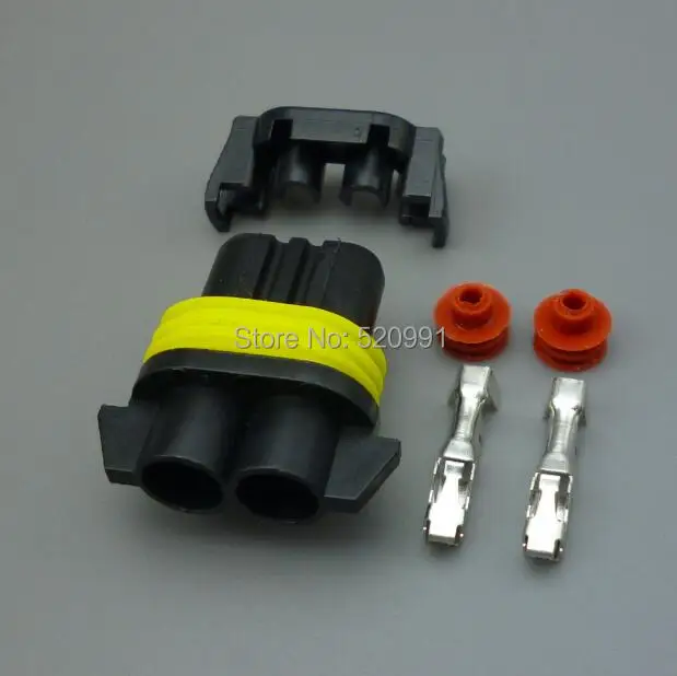 shhworldsea 2sets 2pin waterproof 9006 H11 9005 HB3 HB4 Headlight Fog Light Connector Plug Cable Socket Connector Repair Kit