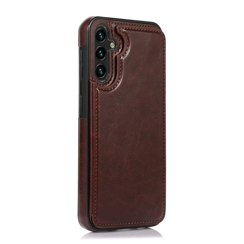 Wallet Double Button Flip Leather Case For Samsung Galaxy S25 Edge S24 Plus S23 S22 Ultra S21/S20 FE A16 A17 A26 A35 A36 A55 A56