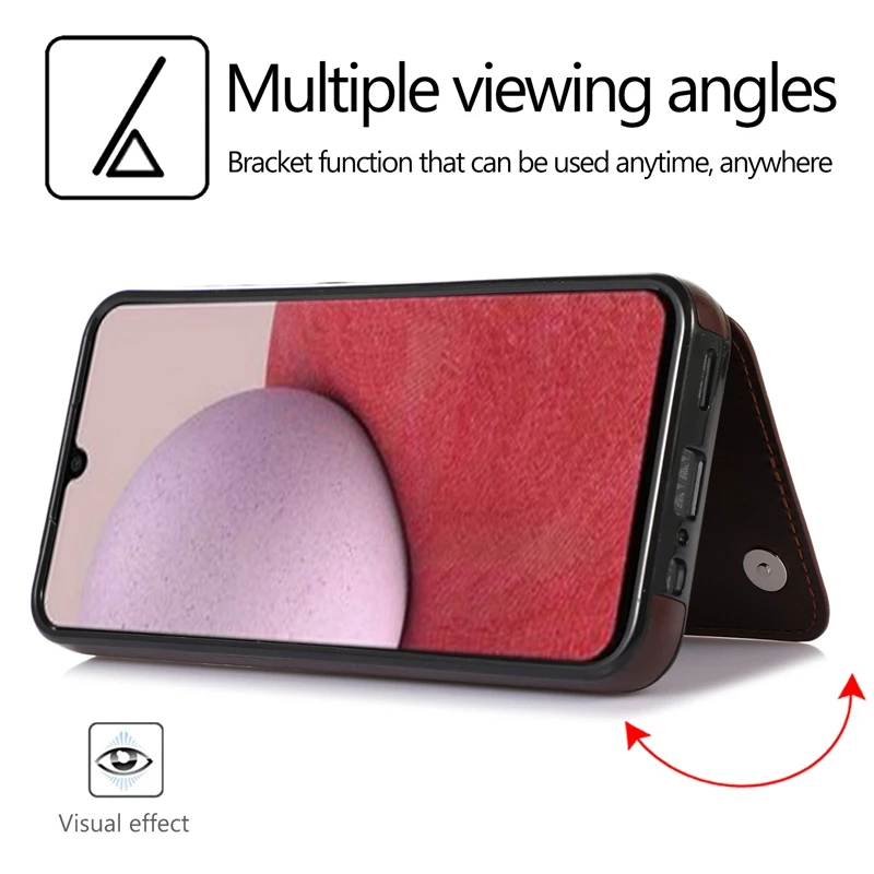 Wallet Double Button Flip Leather Case For Samsung Galaxy S25 Edge S24 Plus S23 S22 Ultra S21/S20 FE A16 A17 A26 A35 A36 A55 A56