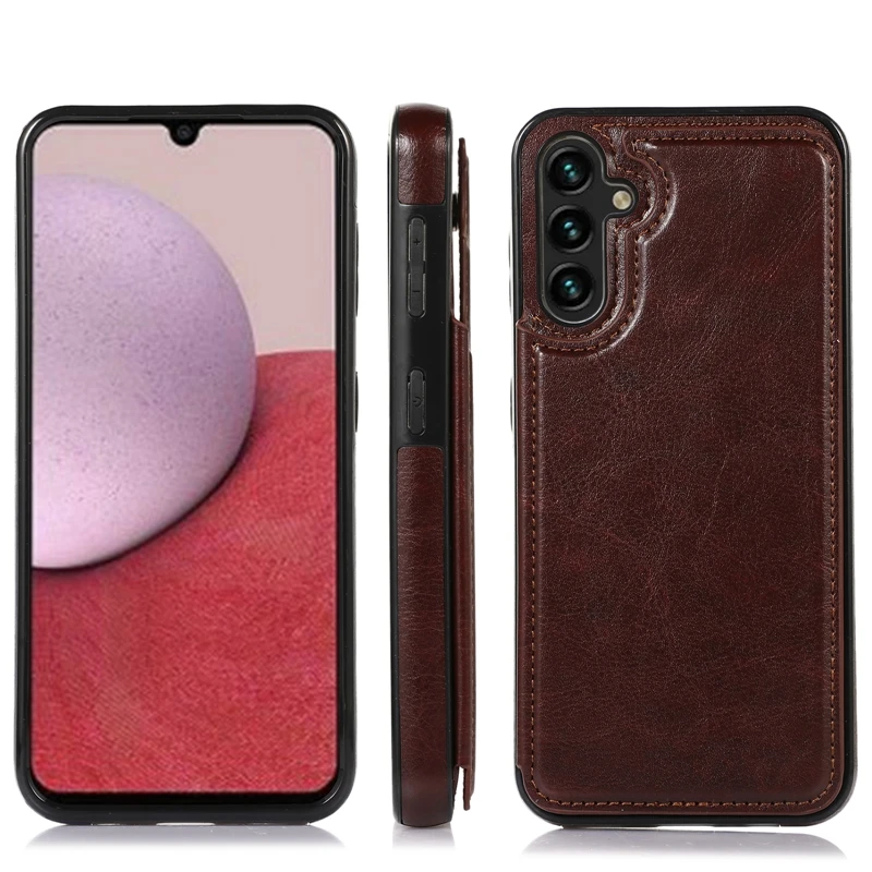 Wallet Double Button Flip Leather Case For Samsung Galaxy S25 Edge S24 Plus S23 S22 Ultra S21/S20 FE A16 A17 A26 A35 A36 A55 A56