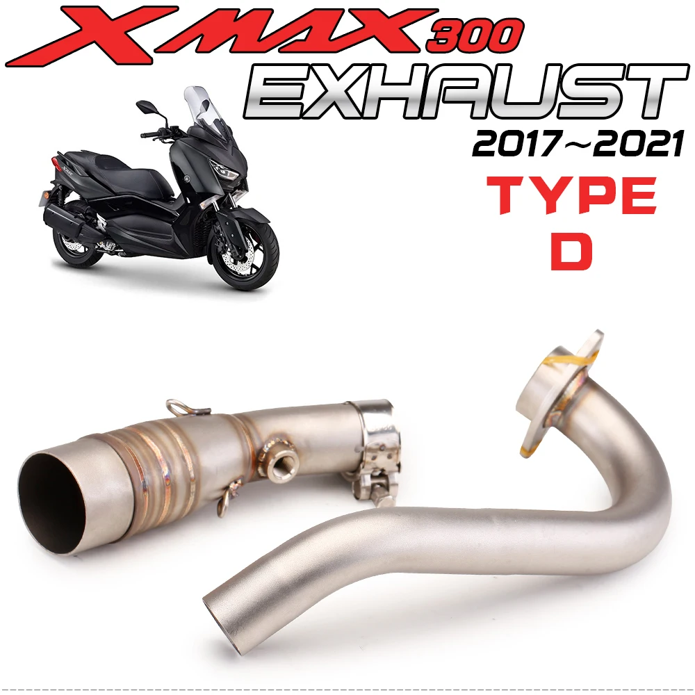 For X MAX 300 XMAX300 XMAX 250 XMAX250 2017 2018 2019 2020 2021 Middle Link Pipe full system Fit All 51mm Exhaust Muffler