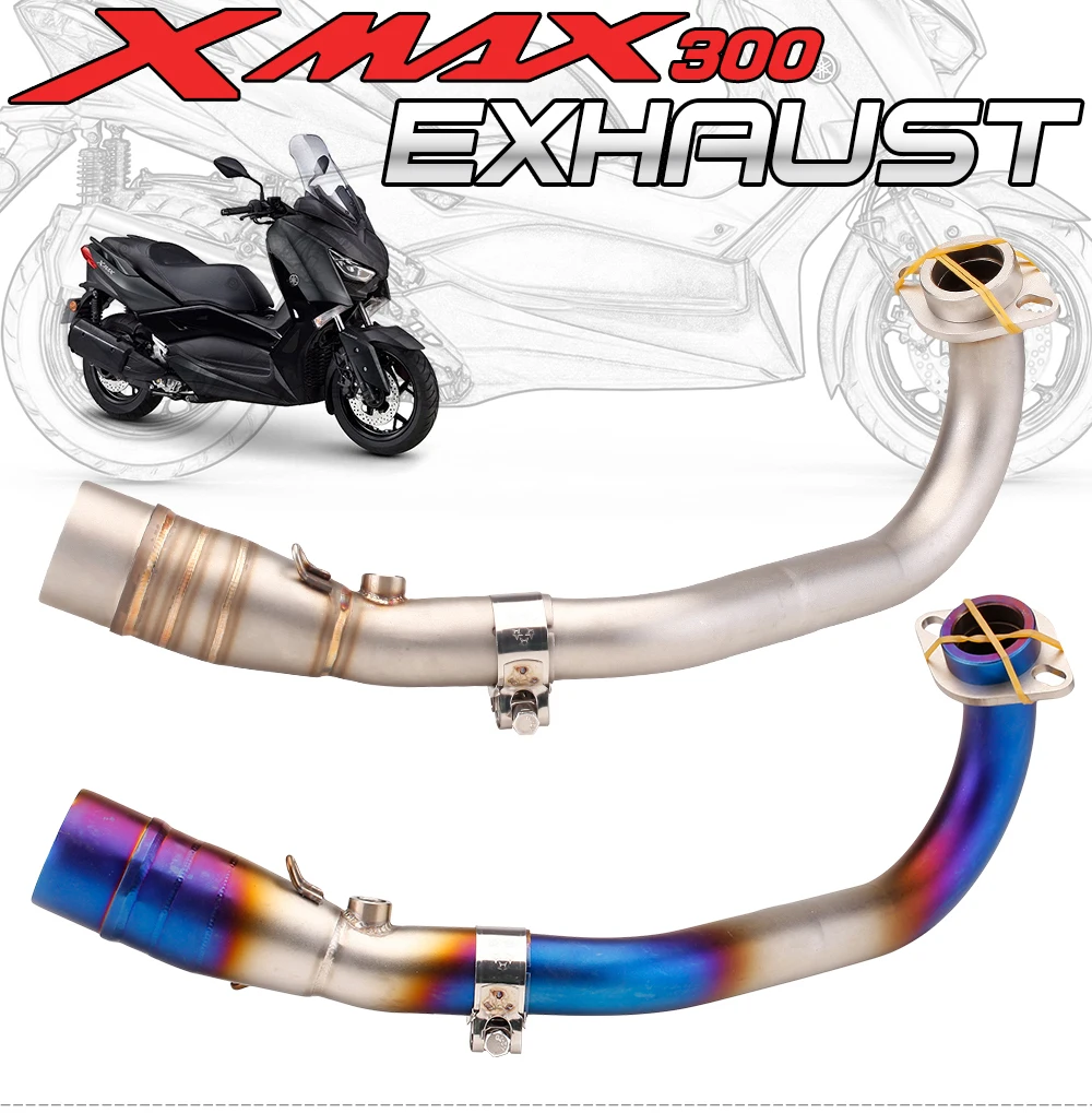 For X MAX 300 XMAX300 XMAX 250 XMAX250 2017 2018 2019 2020 2021 Middle Link Pipe full system Fit All 51mm Exhaust Muffler