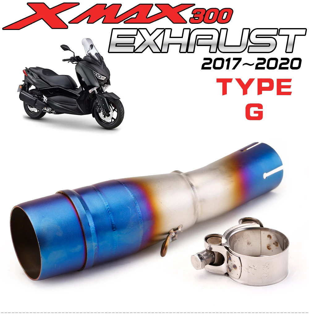 For X MAX 300 XMAX300 XMAX 250 XMAX250 2017 2018 2019 2020 2021 Middle Link Pipe full system Fit All 51mm Exhaust Muffler