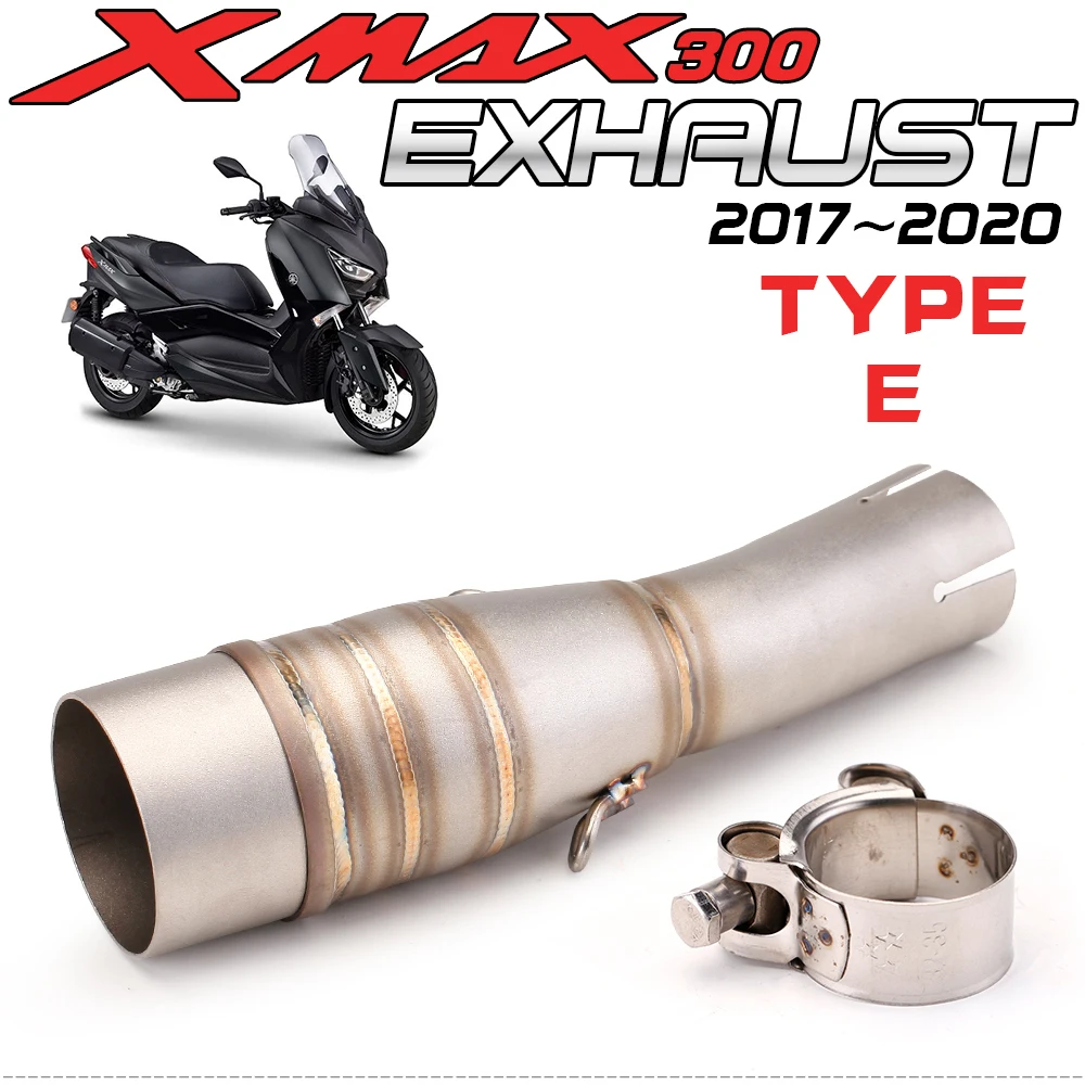 For X MAX 300 XMAX300 XMAX 250 XMAX250 2017 2018 2019 2020 2021 Middle Link Pipe full system Fit All 51mm Exhaust Muffler