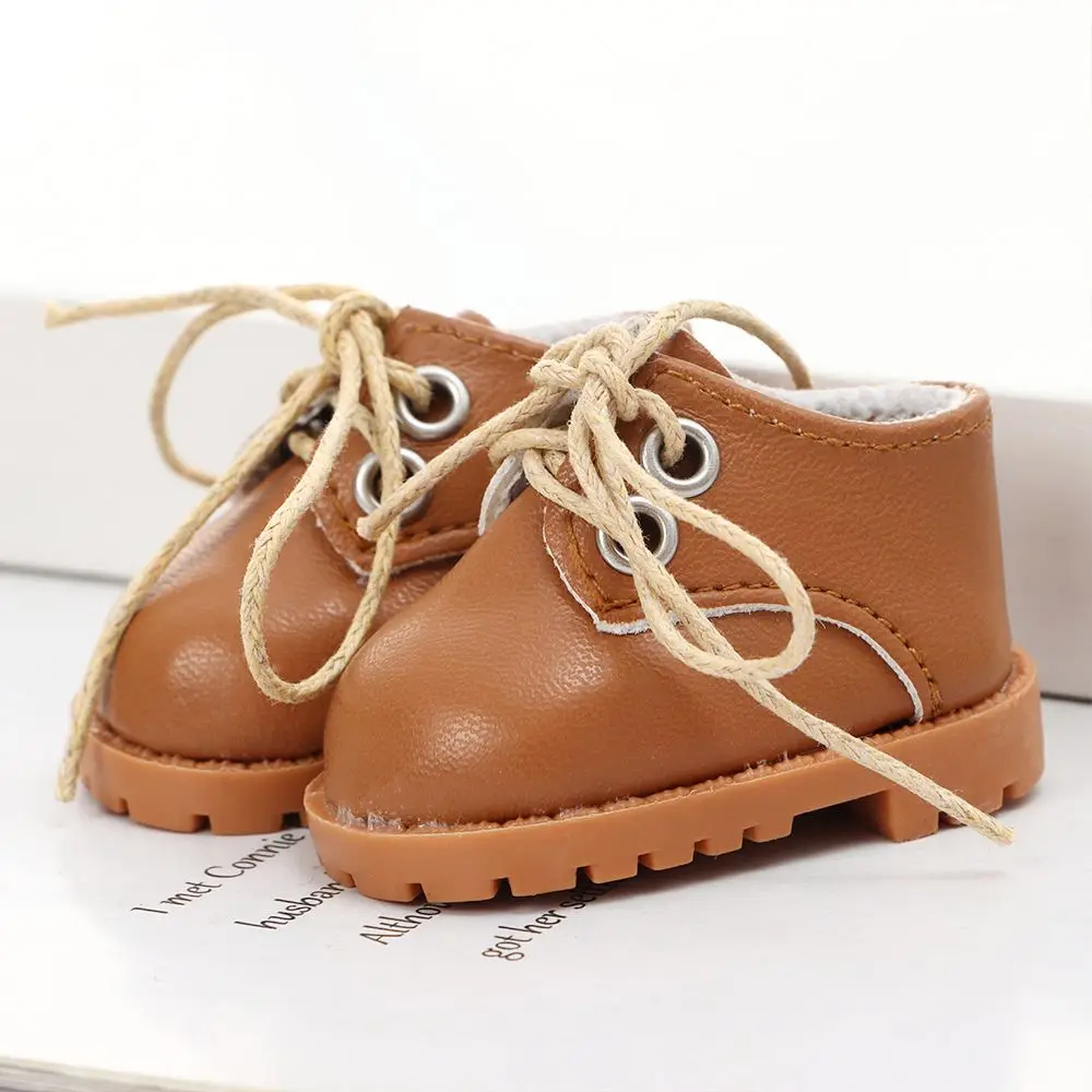 5.5cm Doll Toy Bright Leather Shoes for 1/6 Doll Toys Accessories Handmade Cute Doll Bandage Shoes Girls Gifts Doll Accessories