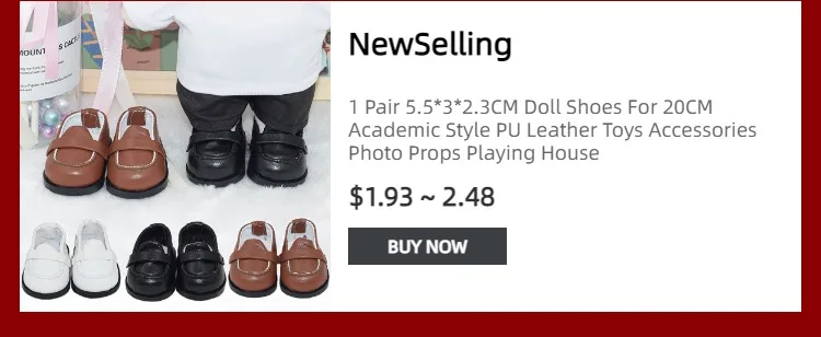 5.5cm Doll Toy Bright Leather Shoes for 1/6 Doll Toys Accessories Handmade Cute Doll Bandage Shoes Girls Gifts Doll Accessories
