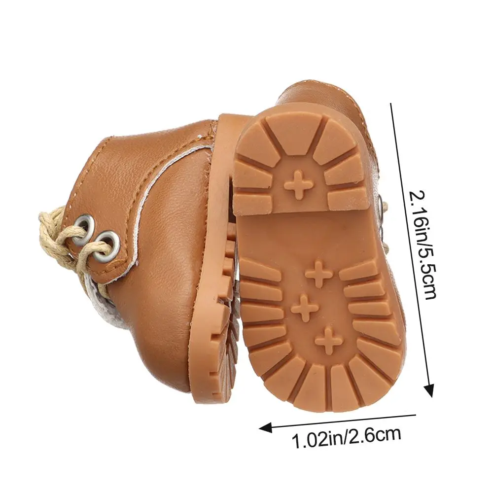 5.5cm Doll Toy Bright Leather Shoes for 1/6 Doll Toys Accessories Handmade Cute Doll Bandage Shoes Girls Gifts Doll Accessories