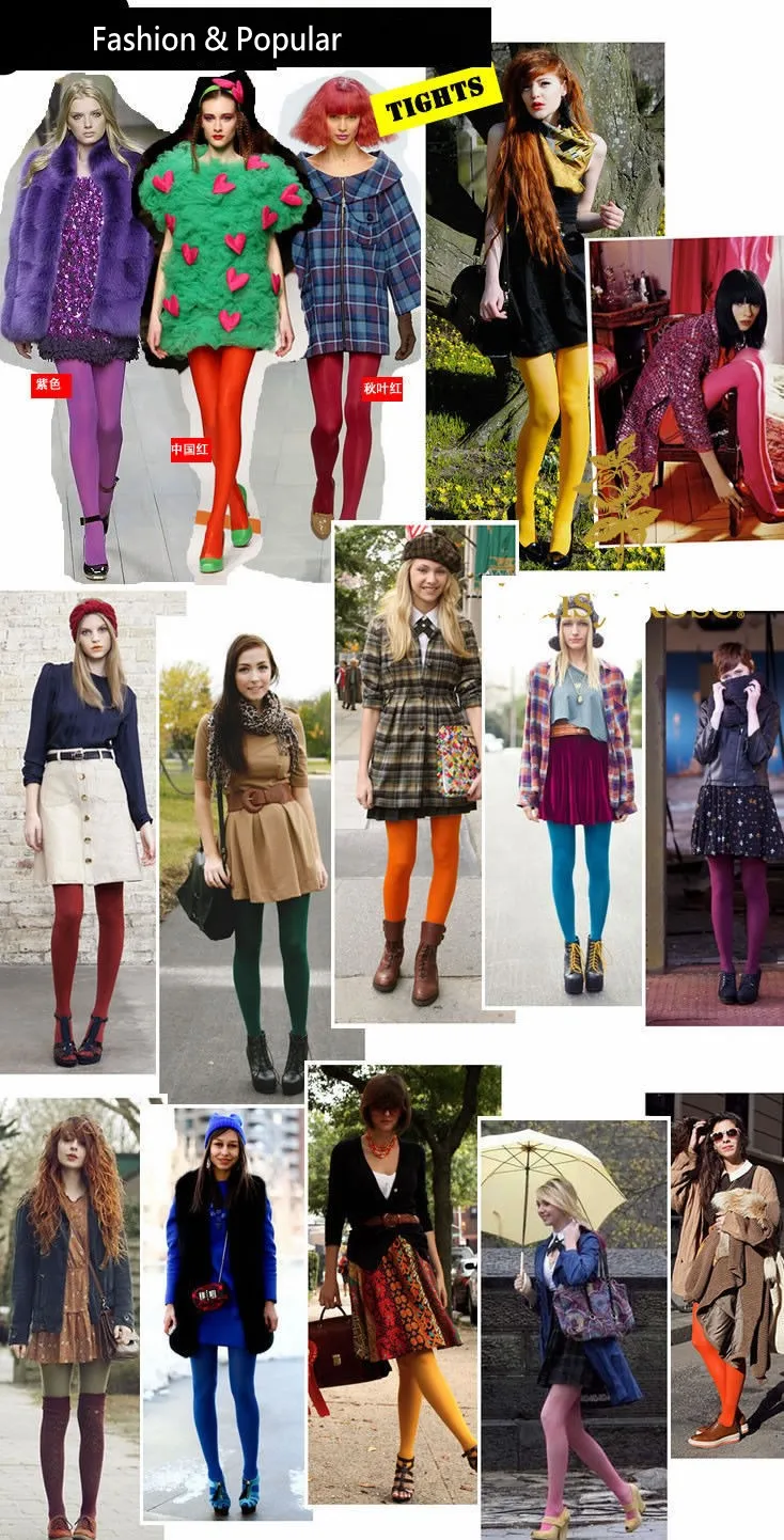 100D Woman Tights Colorful Anti-hook Tear Resistant Super Elastic Pantyhose Sexy Female Hosiery Spring Autumn winter Plus size