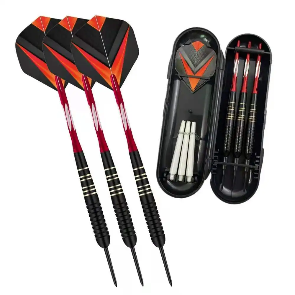 3pcs/set Professional Darts Free Carry Box 23g Total Length 16.5cm Black Golden Color Steel Tip Darts With Aluminum Shaft