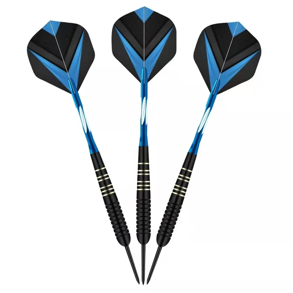 3pcs/set Professional Darts Free Carry Box 23g Total Length 16.5cm Black Golden Color Steel Tip Darts With Aluminum Shaft
