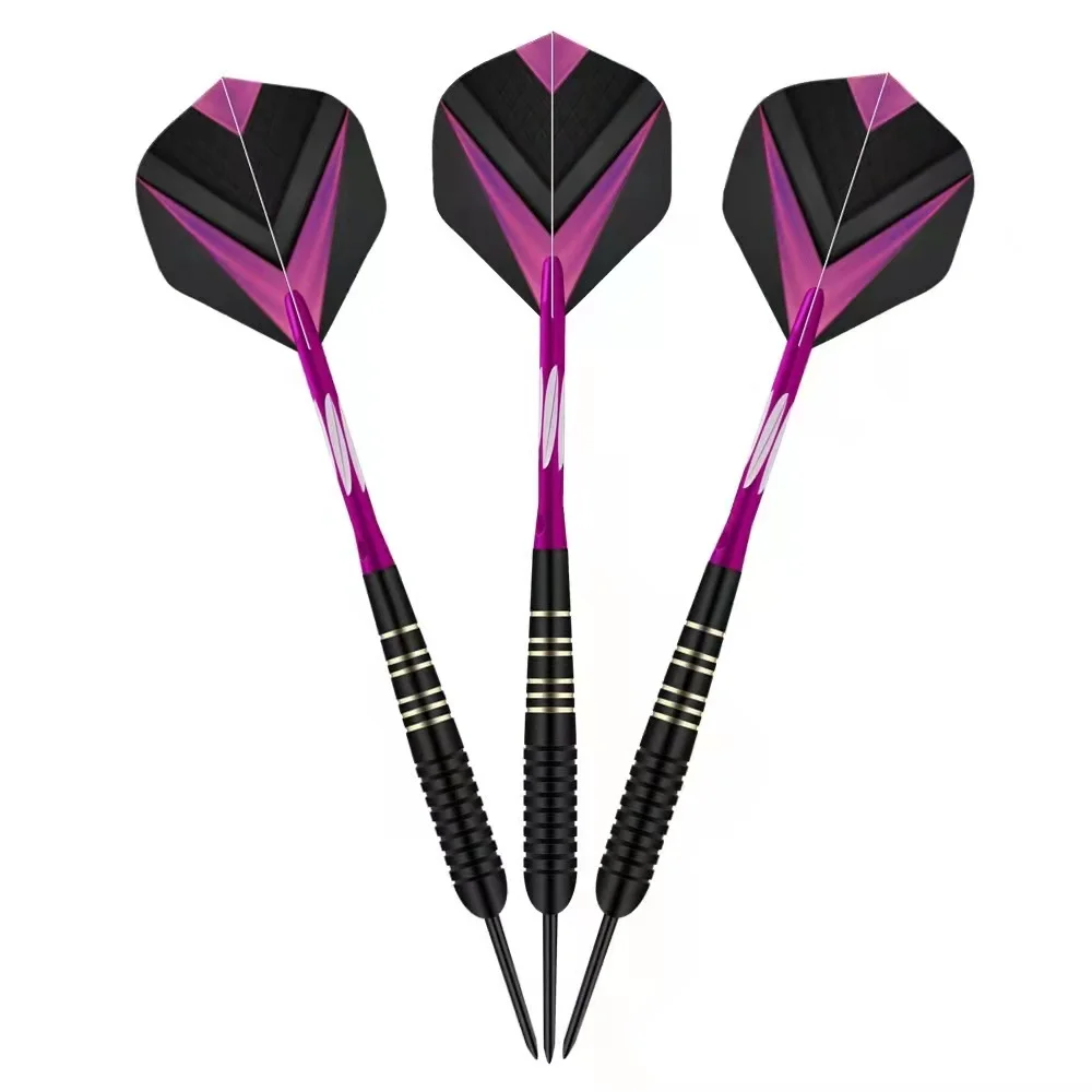 3pcs/set Professional Darts Free Carry Box 23g Total Length 16.5cm Black Golden Color Steel Tip Darts With Aluminum Shaft
